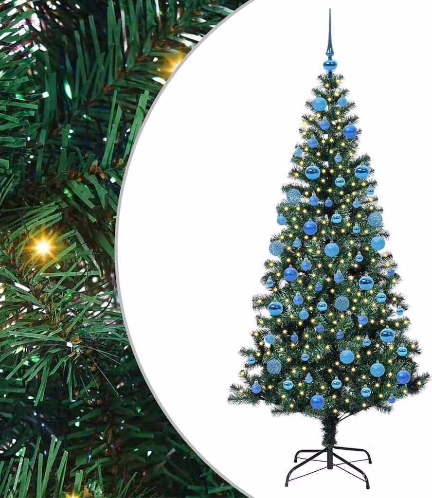 Albero di Natale artificiale con luci integrate Verde 180 cm