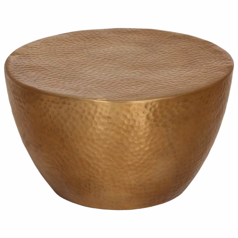 Maison Exclusive - Tavolino in alluminio martellato, diametro 50x30 cm, con dettagli in ottone