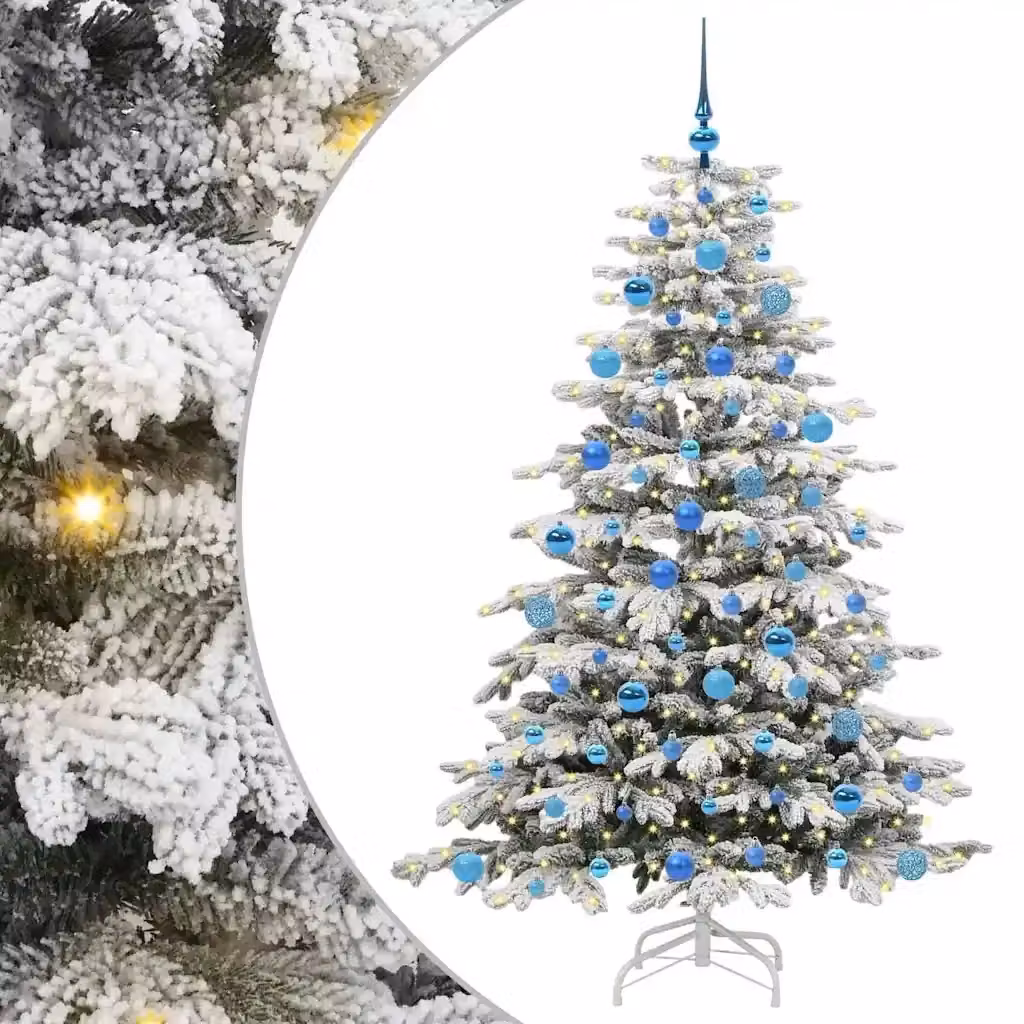 Albero di Natale artificiale bianco con luci LED vidaXL Altezza: 180 cm, Larghezza: 120 cm – 2