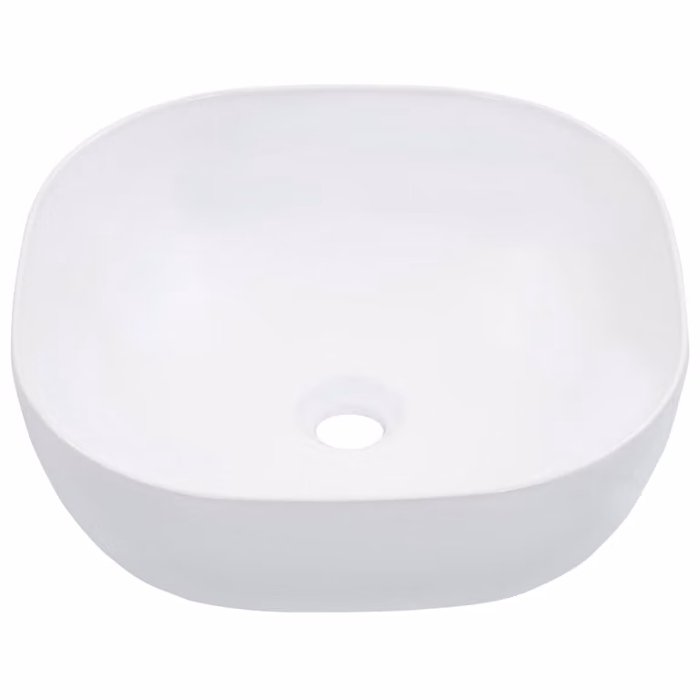 Lavandino 42,5x42,5x14,5 cm in Vetroceramica Bianco