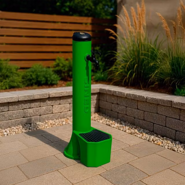 Kit Tritone Fontana Sined per Esterno con Secchiello da 5 Litri in Polietilene Verde – 1