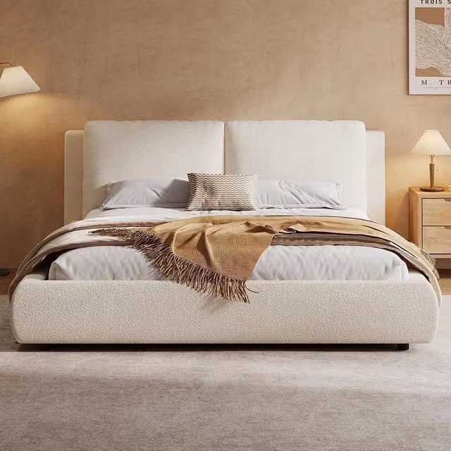 Letto matrimoniale-Xylo-180x200cm idraulico spazio ripiano beige