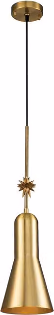 Sospensione Art Déco Etoile ottone Ø18 E27 Elstead