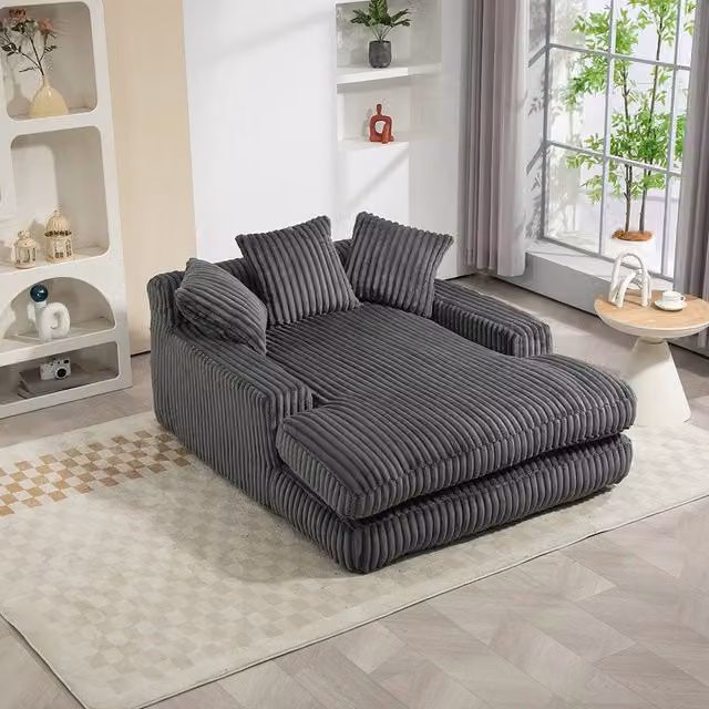 Cloud couch - Xylo - Velluto coste 3 cuscini grigio scuro