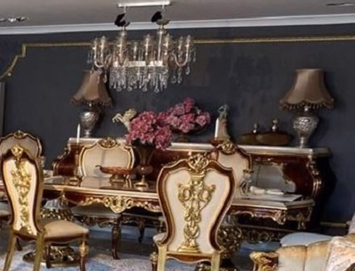 Casa Padrino - Credenza barocca bianco / marrone / oro - Magnifico mobile in legno massiccio in stile barocco - Mobili barocchi - Qualità eccellente - Nobile & Magnifico