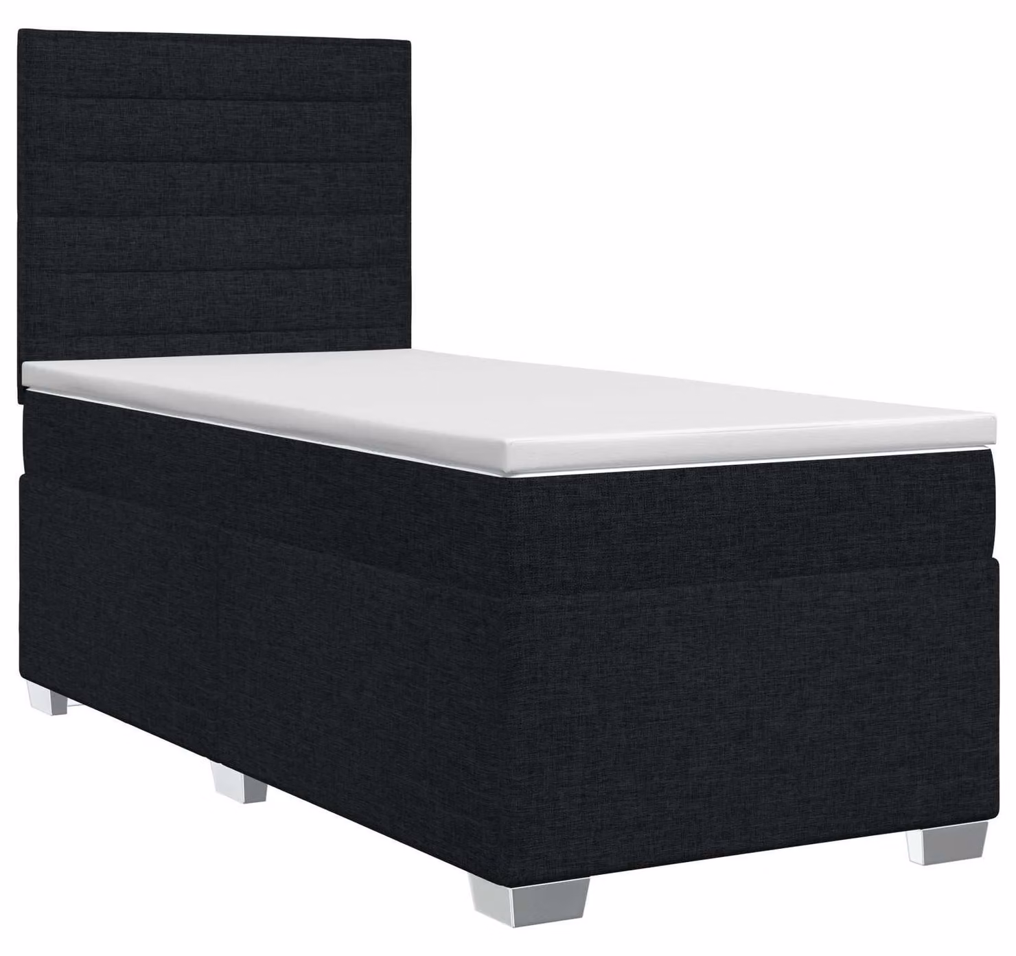 Letto a molle con materasso nero 80 x 200 cm in tessuto