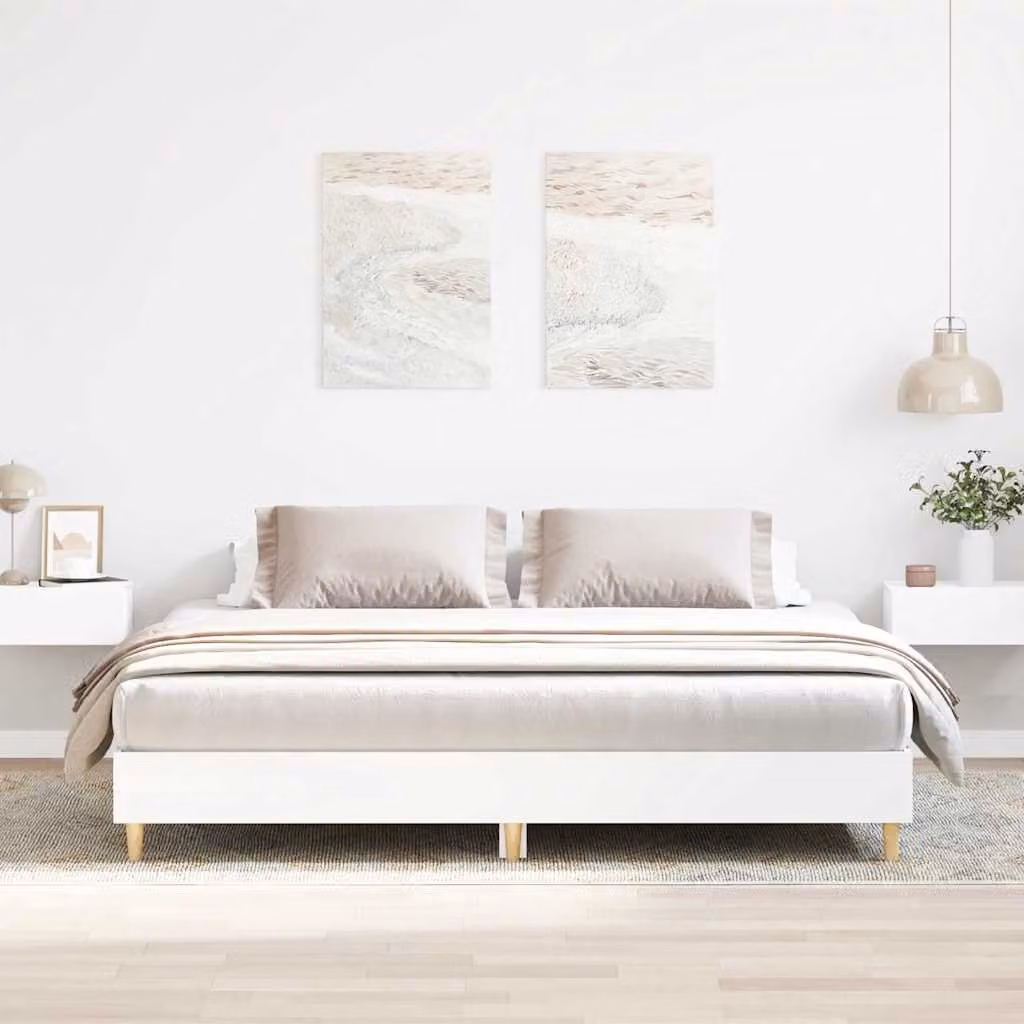 vidaXL Giroletto senza Materasso Bianco in Legno e MDF 200x200 cm
