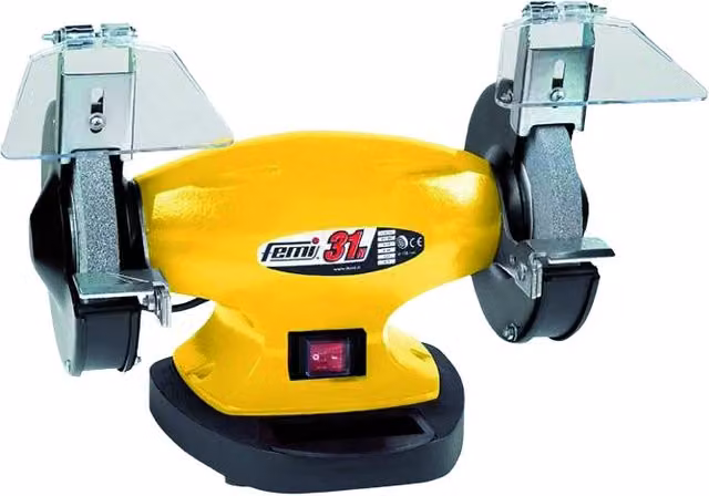 Smerigliatrice da Banco Femi Bg 31N da 330 W Gialla con 2 Mole Ø 150 mm