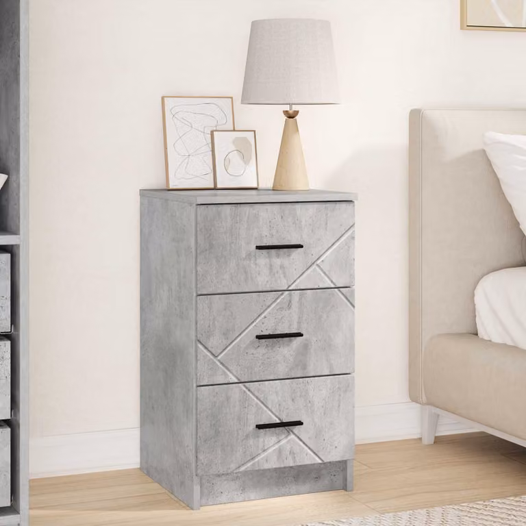 Armadio da notte moderno vidaXL in MDF grigio cemento L/P/H: 38 x 38 x 66 cm