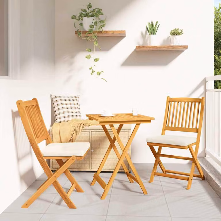 Maison Exclusive - Set da giardino per bistro, 3 pezzi, legno massello di acacia, colore marrone