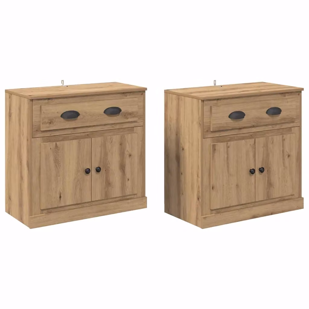 Set di 2 credenze vidaXL in rovere artigianale marrone, L 70 cm x P 35,5 cm x H 67,5 cm – 2