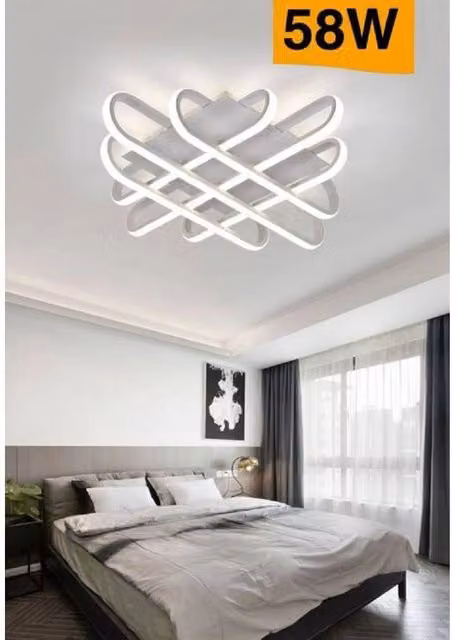 Plafoniera da soffitto LED Trade Shop C41-b moderna in bianco con temperatura colore regolabile 3000K 4000K 6500K da 58 W