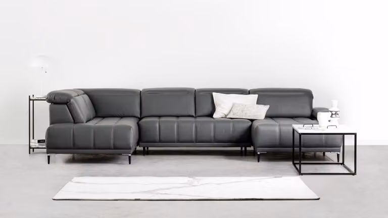Divano letto imbottito, design moderno, divano angolare, forma a "U", sistema salotto