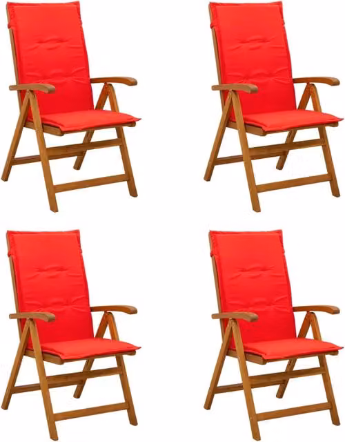 Sedie da giardino reclinabili 4 pz Naturale 3434468