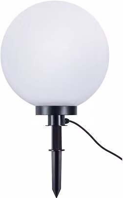 Lampada Piantana da Giardino Trio Leuchten con Picchetto Esterno Sfera Globo in Nero e Bianco con Attacco E27