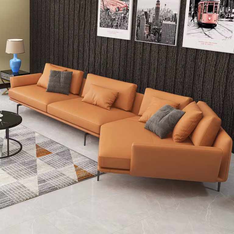 Ecksofa L-Form Couch Wohnlandschaft Garnitur Design Modern Sofa Trapez