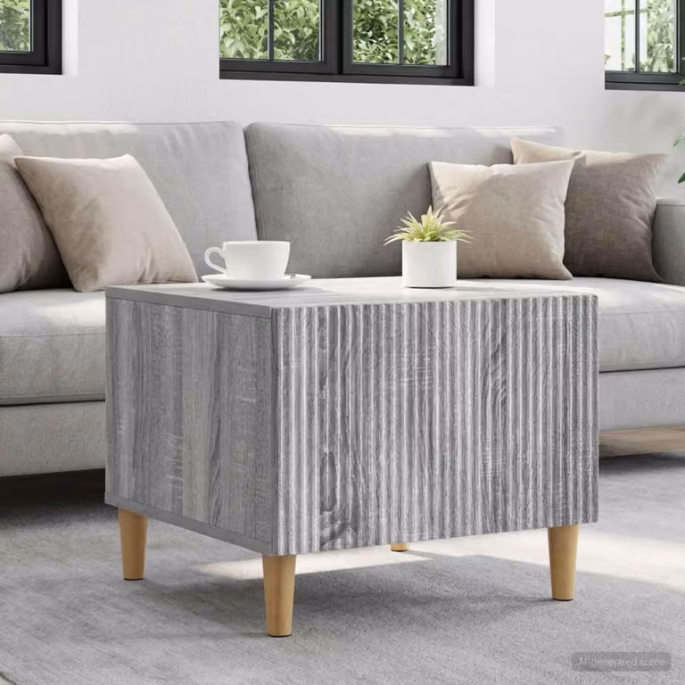 vidaXL Tavolino da salotto moderno con cassetto Grigio, L 49 cm x P 50 cm x H 40 cm