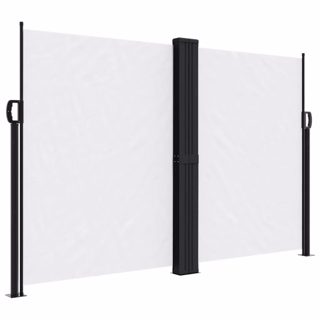 Tenda da sole laterale retrattile manuale vidaXL in poliestere e acciaio, colore bianco, L: 1000 cm, H: 160 cm – 2