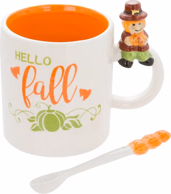 Mug autunno ceramica 500 ml con cucchiaino