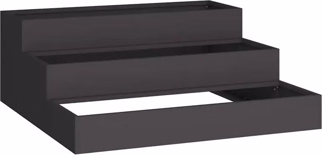 Fioriera da giardino moderna per esterni 90 x 90 x 35 cm resistente ed esteticamente gradevole realizzata in acciaio laminato a freddo nero 02_0052048