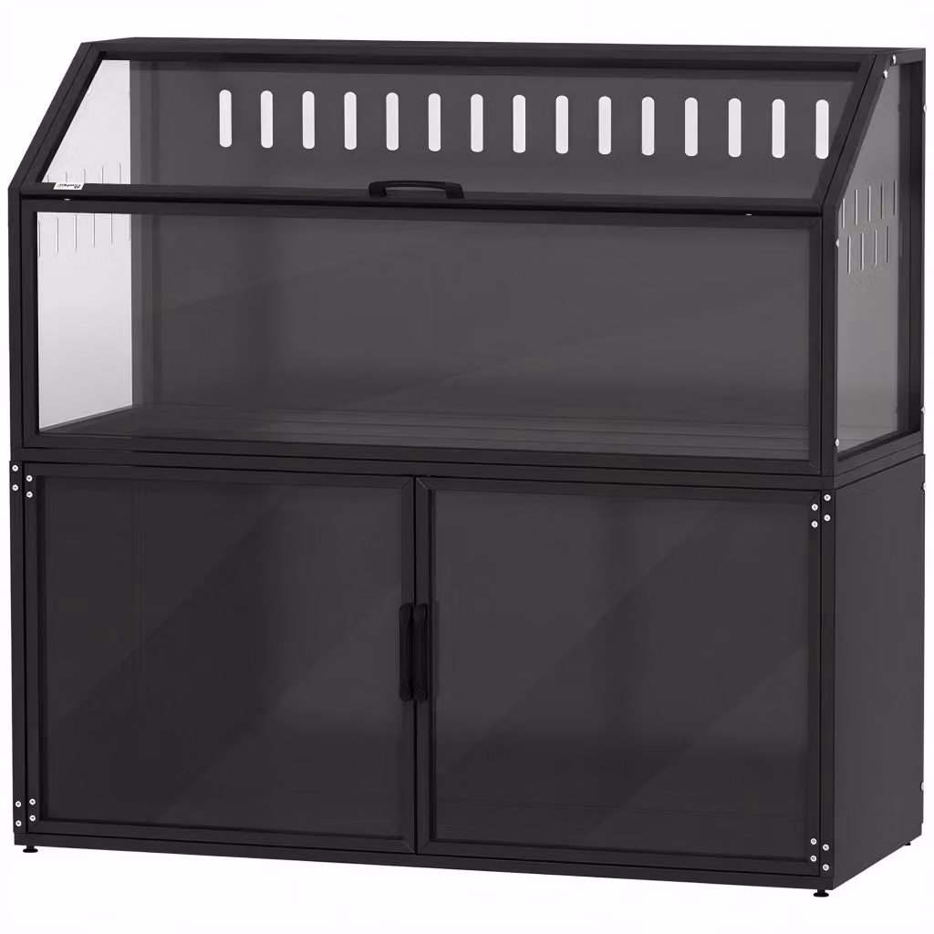 Gabbia per Criceti 2-in-1 con Armadio Xylo in Acciaio e Acrilico Nero – 2