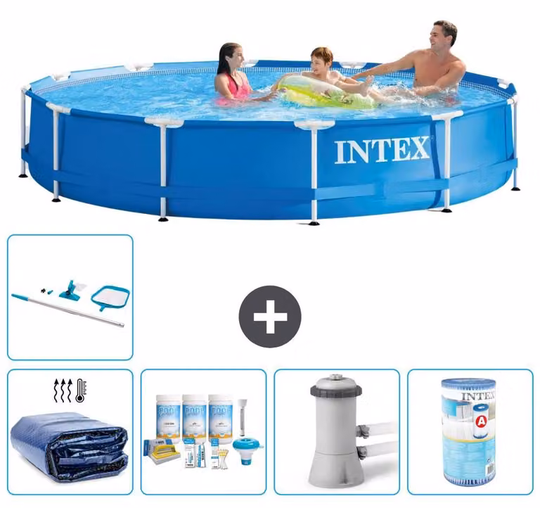 Piscina autoportante rettangolare - 366x76 cm - 6 pezzi - Modello S31548