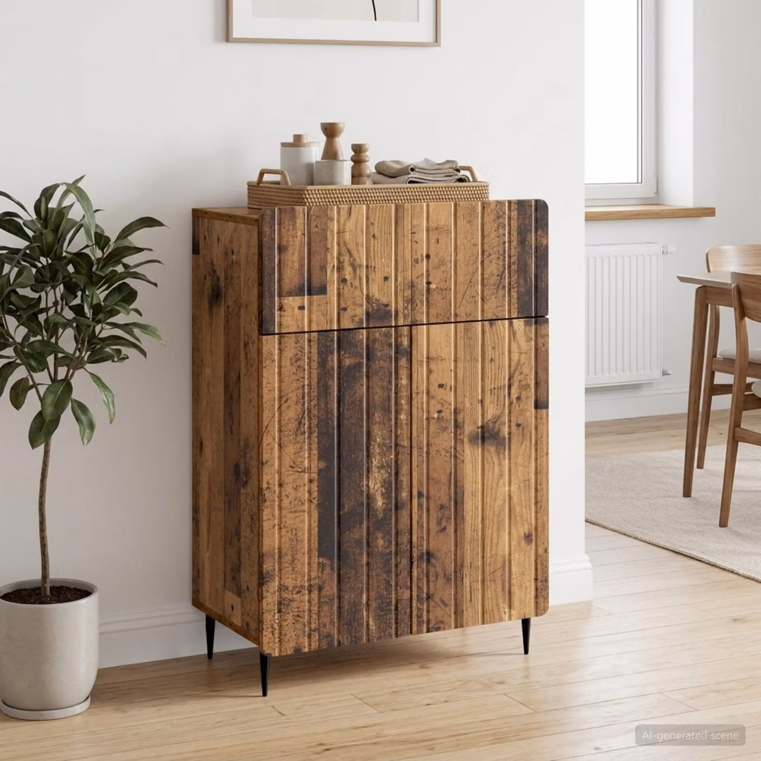 Credenza vidaXL in legno ingegnerizzato color marrone, stile moderno, L 66 x P 34,5 x H 92 cm