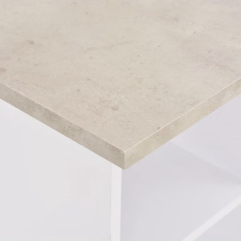 vidaXL Tavolo da bar bianco e cemento 60x60x110 cm