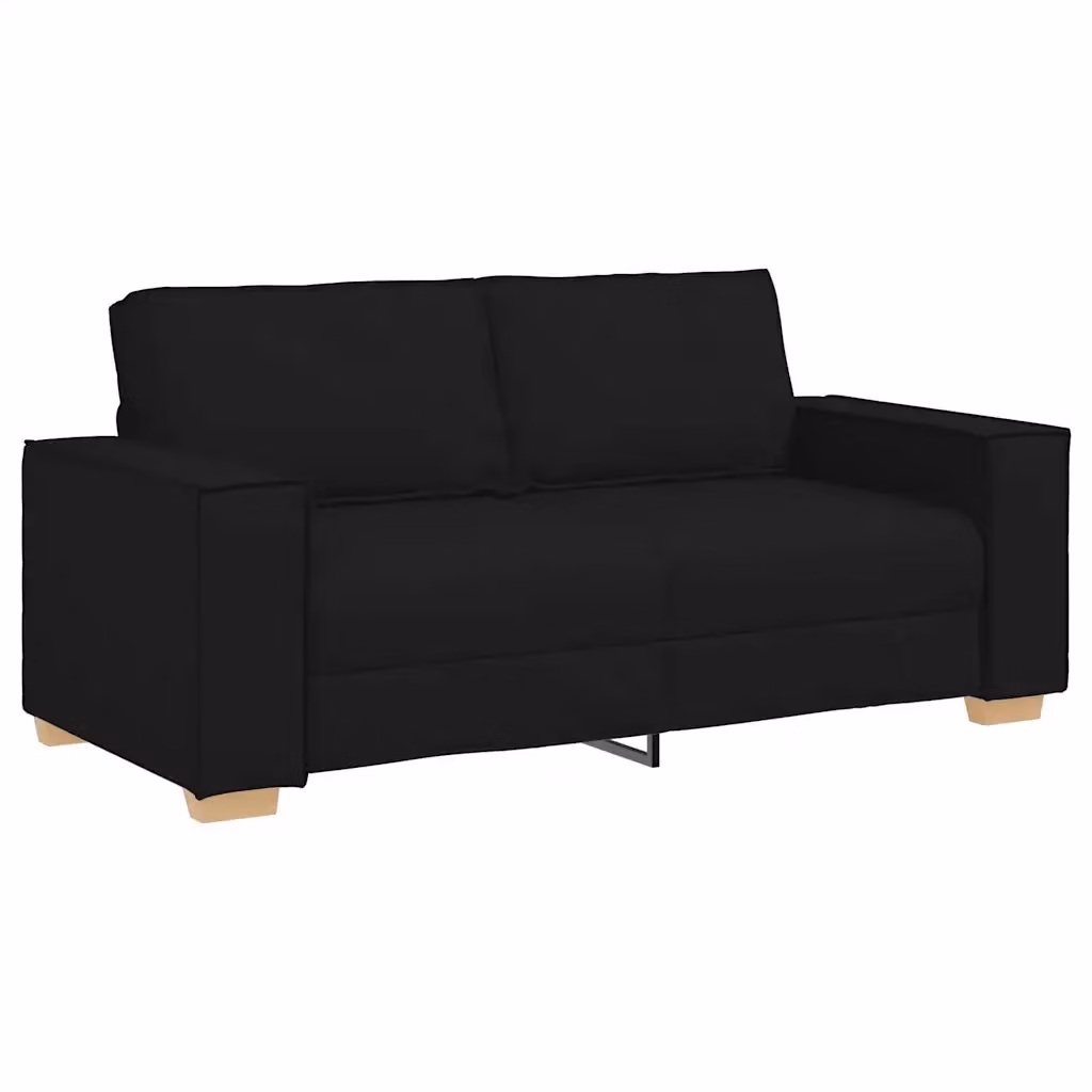 Divano a 2 posti moderno vidaXL in tessuto nero con cuscini, L: 180 cm, P: 78 cm, H: 84 cm – 2