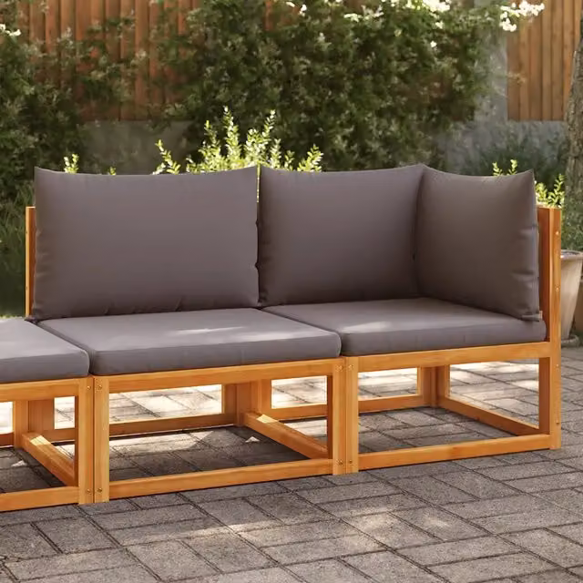 Divano da giardino con cuscini 2 posti in legno di acacia 4008163