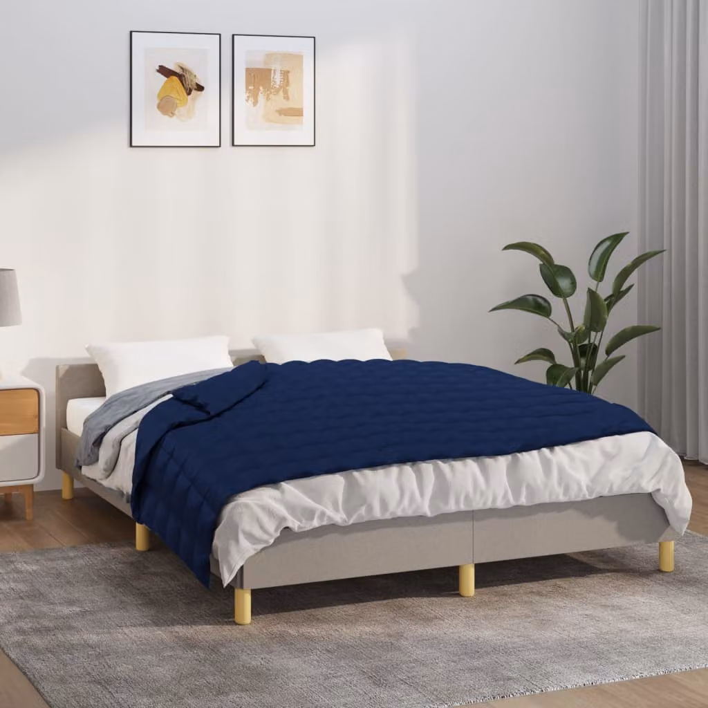 Coperta Ponderata vidaXL Blu in Microfibra e Cotone, L 137 cm x P 200 cm, 10 kg