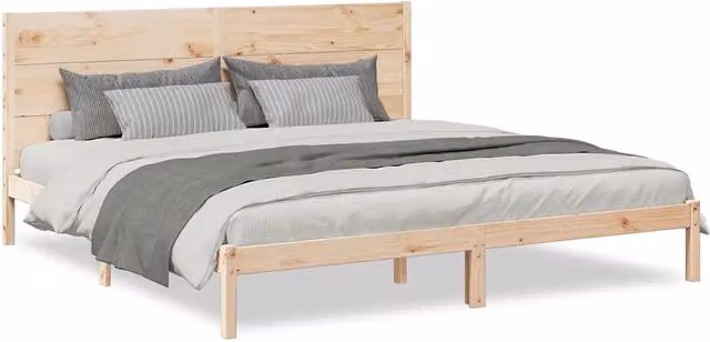 Letto matrimoniale | Letto per adulti | Giroletto Extra Lungo senza Materasso 200x220 cm Legno Massello