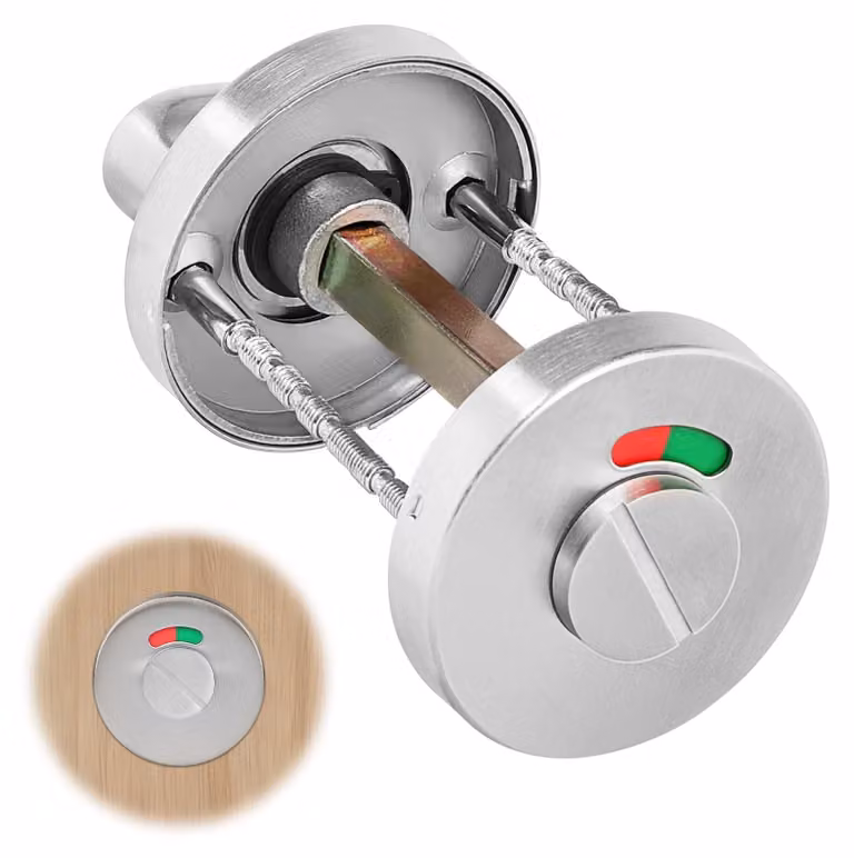 Solidchoice - Set di rosette in acciaio inossidabile per WC, con manopola girevole e indicatore di occupazione