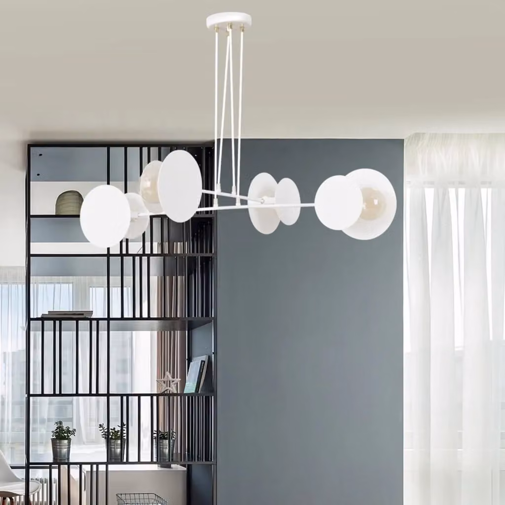 Lampadario a sospensione Emibig IDEA 4 in metallo bianco, dimmabile, 4xE27, diametro 96 cm – 2
