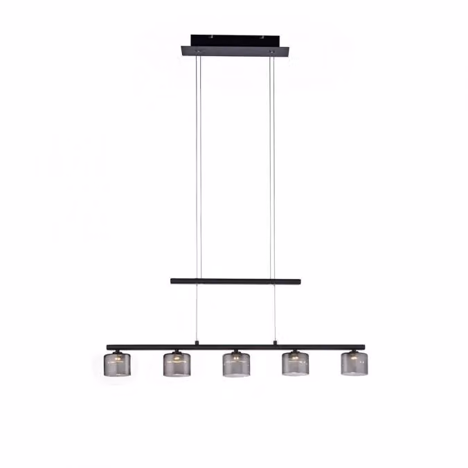 Lampada a sospensione LED HYDRA nera 20W, bianco caldo 1700 lm, metallo, dimensioni: 180x80x7 cm, IP20, Paul Neuhaus
