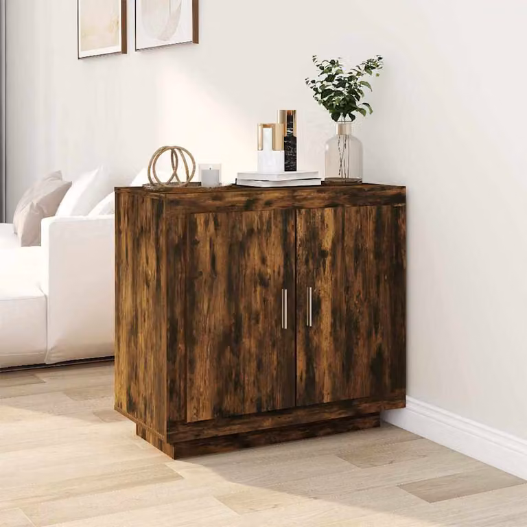 Credenza vidaXL in Legno Multistrato Rovere Anticato, Colore Marrone, L 80 cm x P 40 cm x H 75 cm