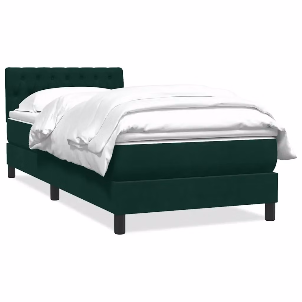Letto a molle con materasso ibrido vidaXL in velluto verde scuro L: 80 cm, P: 223 cm, H: 30 cm – 2