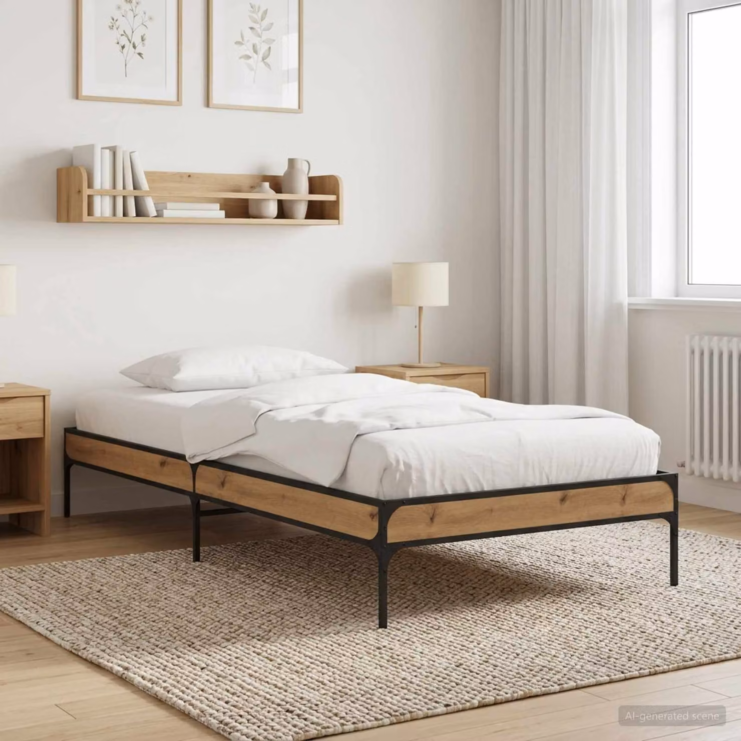 Struttura del letto moderna vidaXL in legno composito marrone L/P/H: 200 x 80 x 83 cm