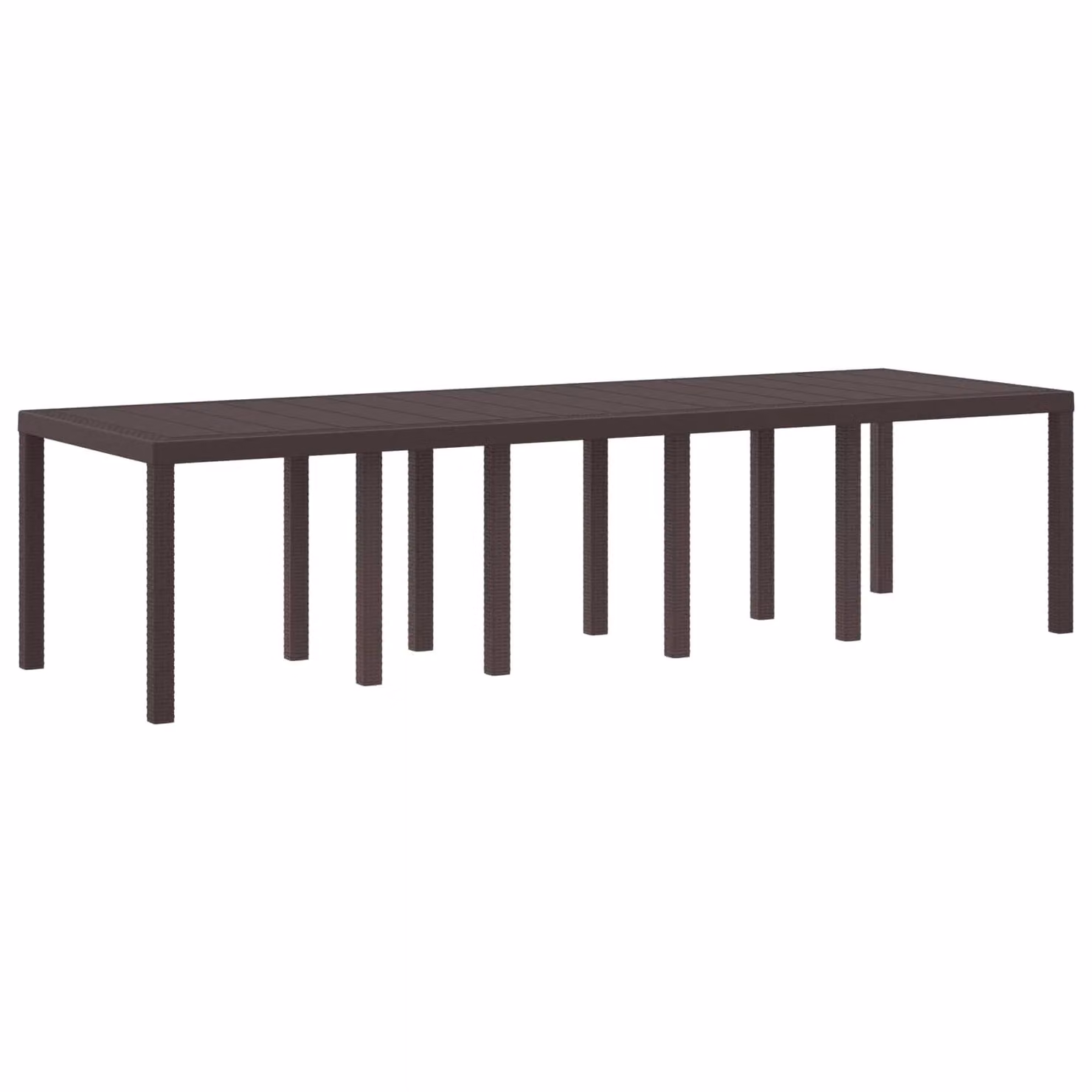 vidaXL Tavolo da giardino rettangolare in polyrattan marrone L: 300 cm, P: 100 cm, H: 73 cm – 1