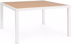 Tavolo da giardino quadrato Yes Everyday in alluminio verniciato bianco o marrone L/P/H: 136 x 136 x 75 cm