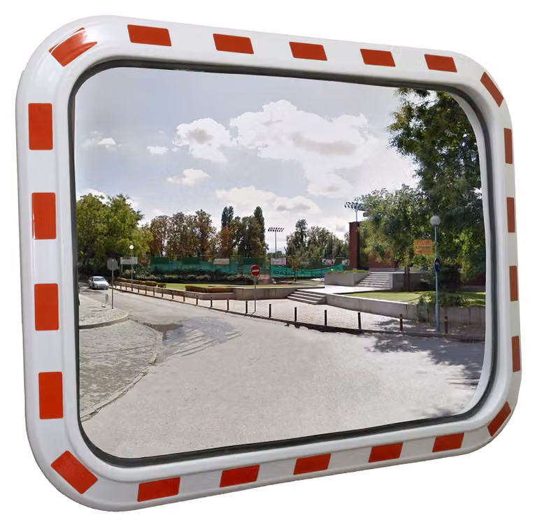 Specchio per traffico, 80x60 cm, convesso, con kit di montaggio