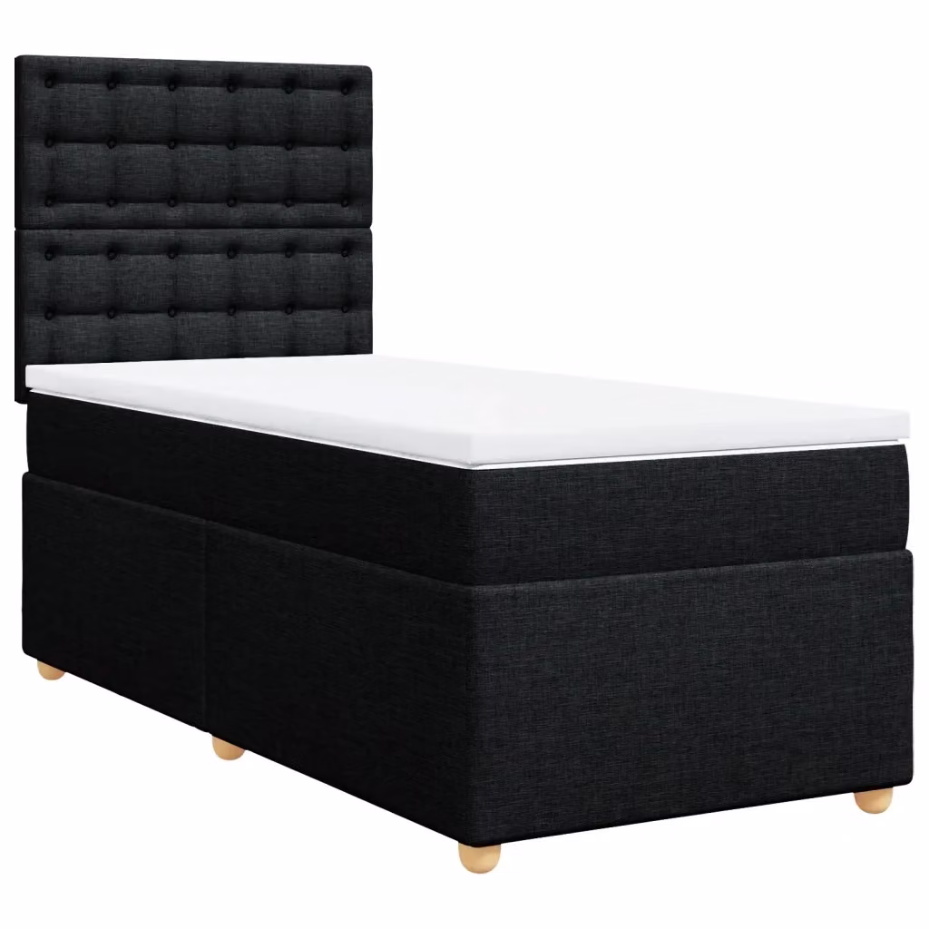 Letto Ibrido vidaXL con Giroletto a Molle e Materasso Nero e Bianco L/P: 100 x 200 cm – 2