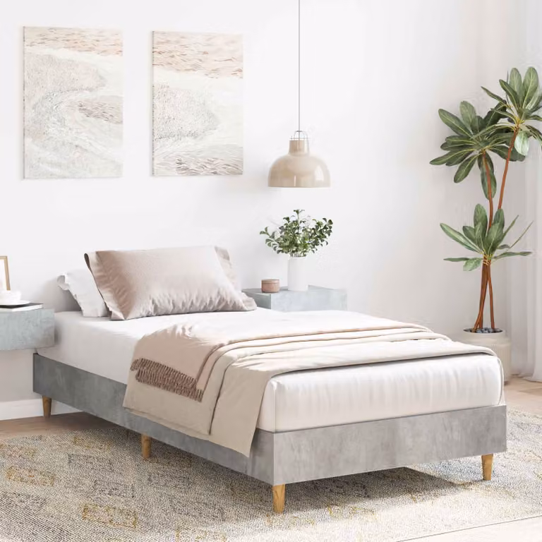 Struttura del letto moderna vidaXL in tessuto grigio, L 80 cm x P 200 cm x H 40 cm