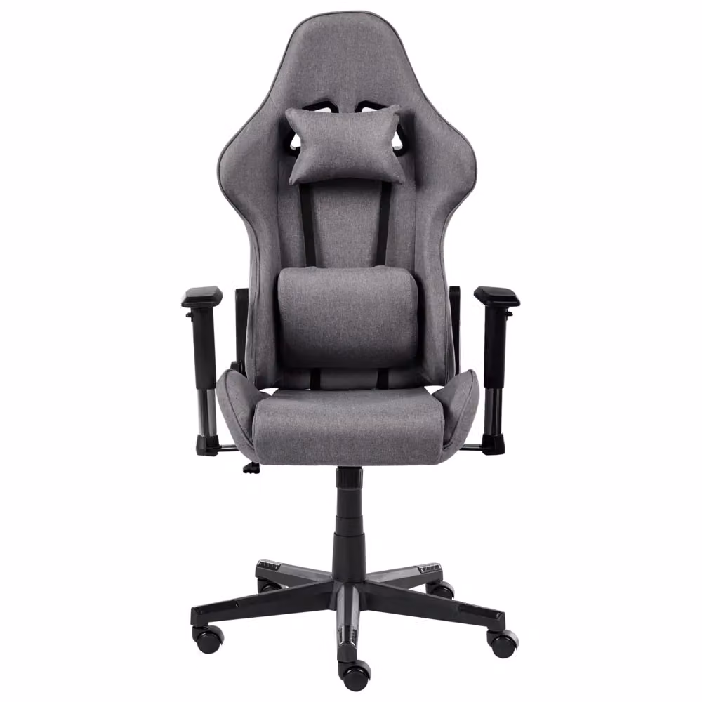 Sedia da ufficio e gaming ergonomica BELIANI in tessuto grigio con braccioli regolabili e poggiatesta, stile moderno per home office – 2