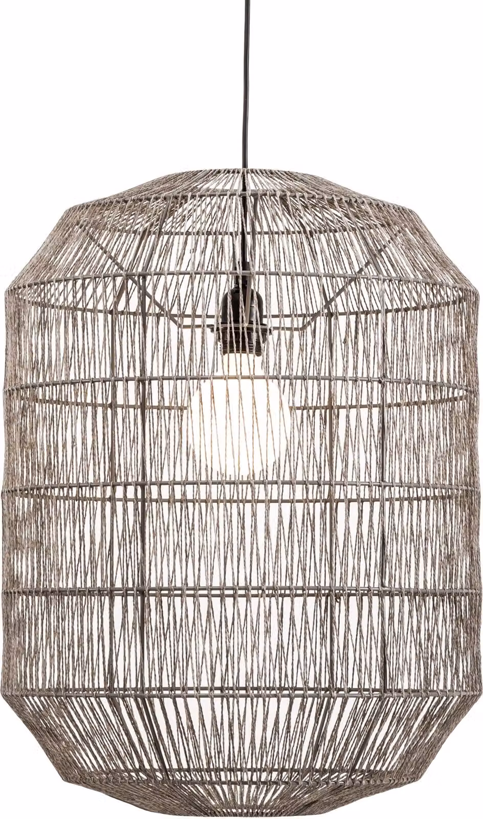 Fine Asianliving lampada a sospensione corda filata nero opaco D42xH60cm