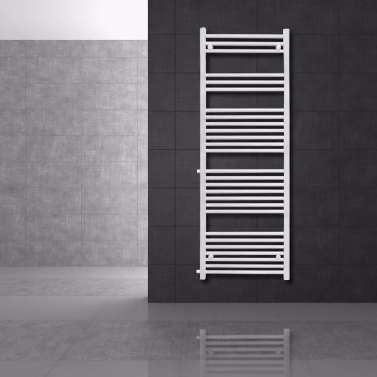 LuxeBath radiatore di ricambio per ristrutturazione 500x1600 mm bianco, radiatore per bagno diritto con attacco laterale, radiatore scaldasalviette senza elemento riscaldante