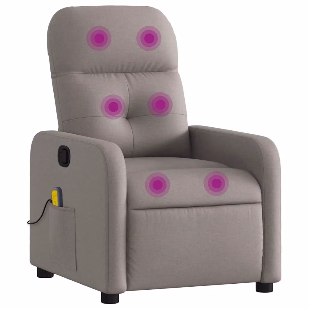 Poltrona Reclinabile Relax vidaXL in Tessuto Beige e Grigio con Braccioli e Regolazione Manuale – 2