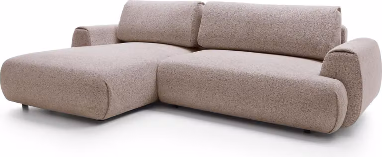 FURNLUX Divano ad angolo Borsa Rosa e Nero 270cm / Colore principale: Rosa / Dimensioni: 270 x 81 x 167 cm