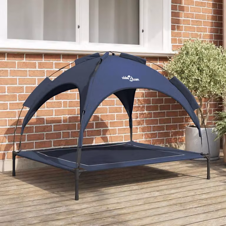 Letto per cani vidaXL in metallo blu navy con struttura rialzata L: 104 cm, P: 86 cm, H: 84,5 cm
