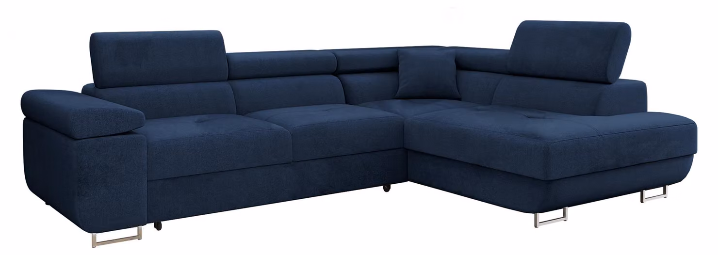 MIRJAN24 Divano ad angolo Torezio, elegante divano ad angolo con contenitore e funzione letto, divano letto moderno (Polo 891, lato: destro)